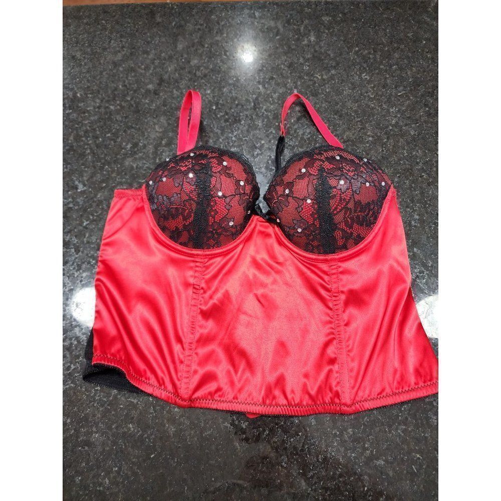 Gilligan & O'malley Red & Black Corset Size Small - Picture 5 of 11